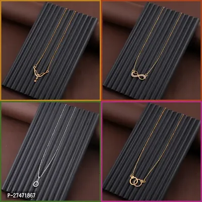 Exclusive Necklace Chain Combo of 4  For Womens And Girls Designed By Delfa