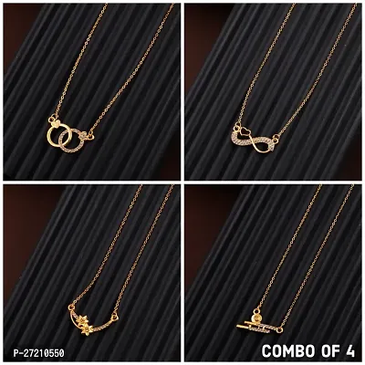 Exclusive Necklace Chain Combo of 4  For Womens And Girls Designed By Delfa-thumb0