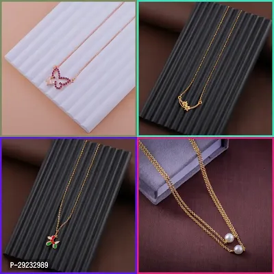 Delfa Combo Of 4 Necklaces Chain For Girls And Womens