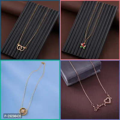 Delfa Combo Of 4 Necklaces Chain For Girls And Womens