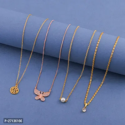 Exclusive Necklace Chain Combo of 4  For Womens And Girls-thumb0