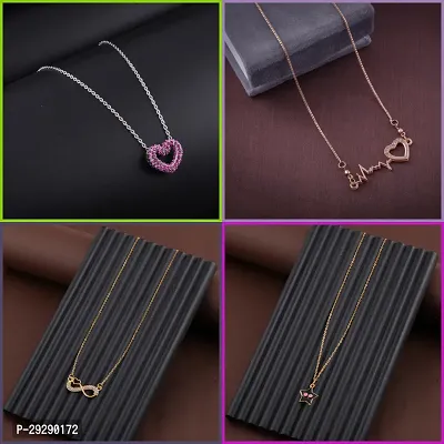 Delfa Combo Of 4 Necklaces Chain For Girls And Womens-thumb0