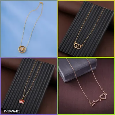 Delfa Combo Of 4 Necklaces Chain For Girls And Womens-thumb0