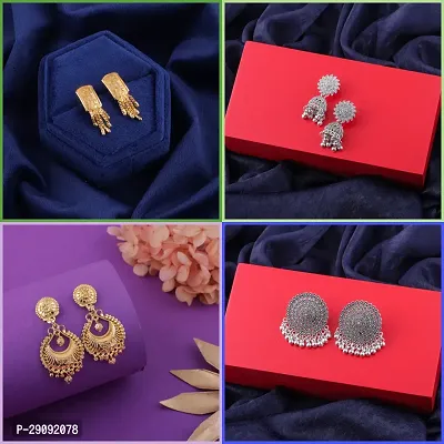 Delfa Combo Of 4 Earrings For Girls And Womens-thumb0