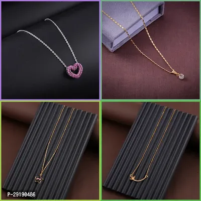 Delfa Combo Of 4 Necklaces Chain For Girls And Womens