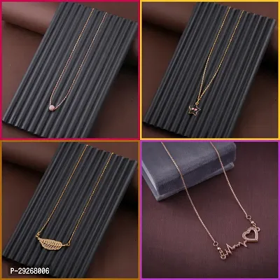 Delfa Combo Of 4 Necklaces Chain For Girls And Womens-thumb0