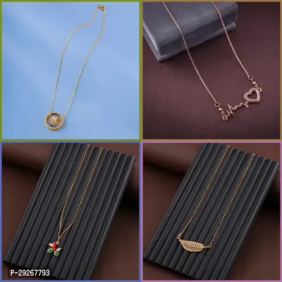 Delfa Combo Of 4 Necklaces Chain For Girls And Womens