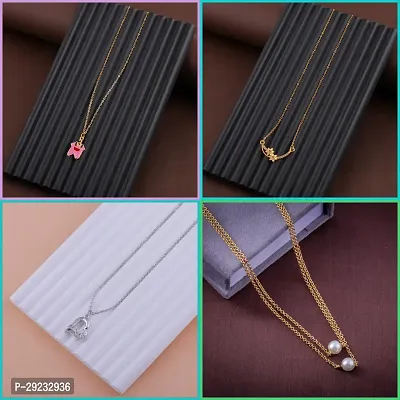 Delfa Combo Of 4 Necklaces Chain For Girls And Womens