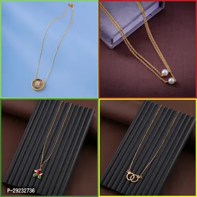 Delfa Combo Of 4 Necklaces Chain For Girls And Womens-thumb0