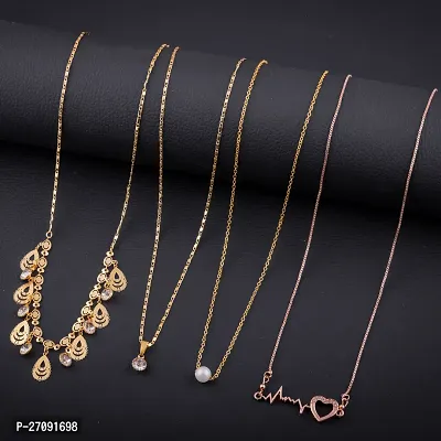 Exclusive Necklace Chain Combo of 4  For Womens And Girls Designed By Delfa