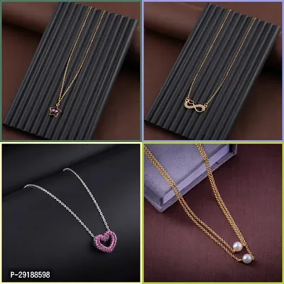 Delfa Combo Of 4 Necklaces Chain For Girls And Womens