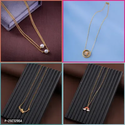 Delfa Combo Of 4 Necklaces Chain For Girls And Womens-thumb0