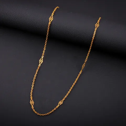 Graceful Golden Alloy Necklace Chain For Women