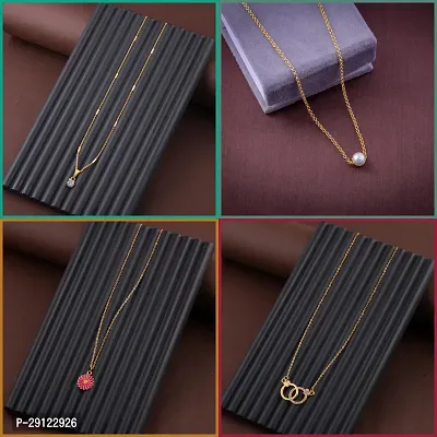 Delfa Combo Of 4 Necklaces Chain For Girls And Womens