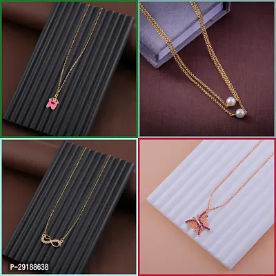 Delfa Combo Of 4 Necklaces Chain For Girls And Womens