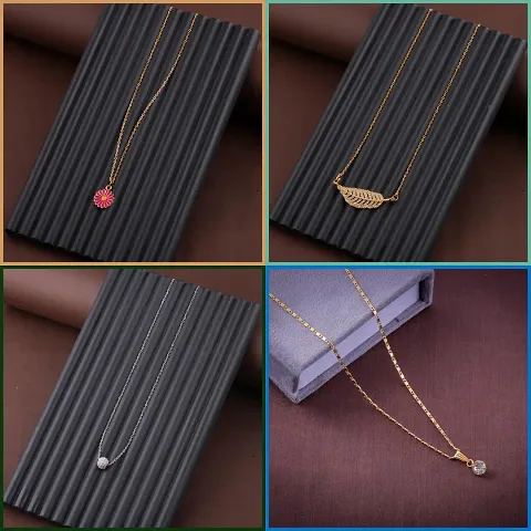 Delfa Combo Of 4 Necklaces Chain For Girls And Womens