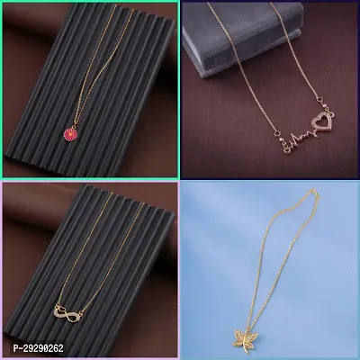 Delfa Combo Of 4 Necklaces Chain For Girls And Womens