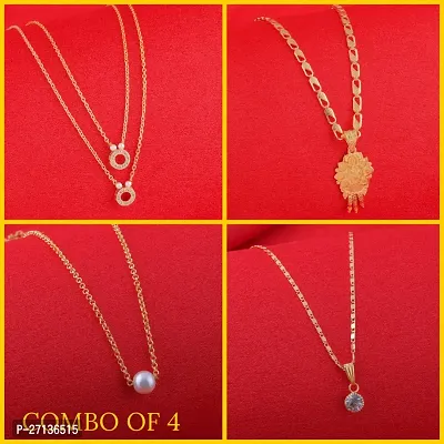 Exclusive Necklace Chain Combo of 4  For Womens And Girls-thumb0