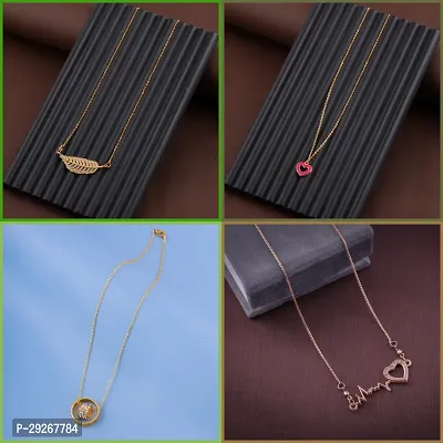 Delfa Combo Of 4 Necklaces Chain For Girls And Womens-thumb0