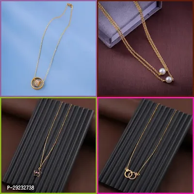 Delfa Combo Of 4 Necklaces Chain For Girls And Womens