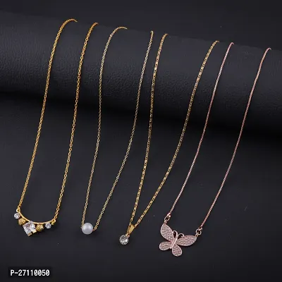 Exclusive Necklace Chain Combo of 4  For Womens And Girls Designed By Delfa-thumb0