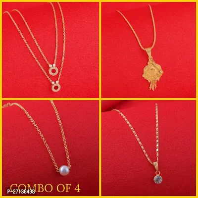 Exclusive Necklace Chain Combo of 4  For Womens And Girls-thumb0