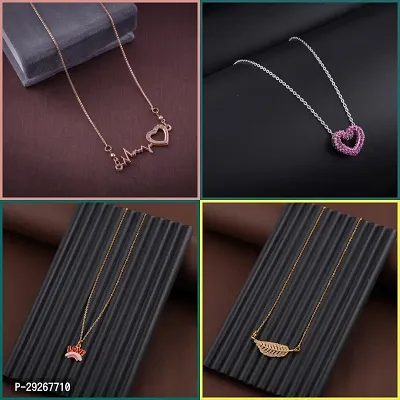 Delfa Combo Of 4 Necklaces Chain For Girls And Womens