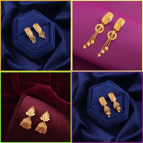 Delfa Combo Of 4 Earrings For Girls And Womens