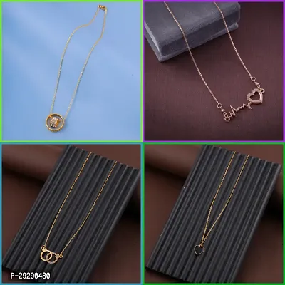 Delfa Combo Of 4 Necklaces Chain For Girls And Womens