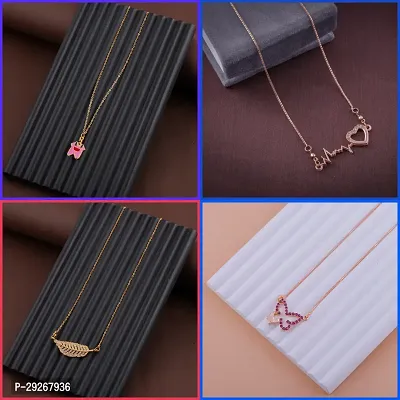 Delfa Combo Of 4 Necklaces Chain For Girls And Womens