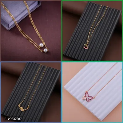 Delfa Combo Of 4 Necklaces Chain For Girls And Womens