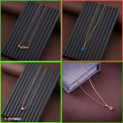 Delfa Combo Of 4 Necklaces Chain For Girls And Womens-thumb0