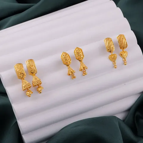 Gold Plated Fancy Earring Women And Girls Combo Pack Of 3