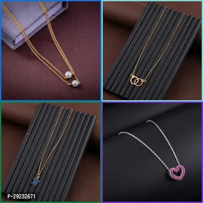 Delfa Combo Of 4 Necklaces Chain For Girls And Womens