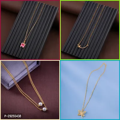 Delfa Combo Of 4 Necklaces Chain For Girls And Womens