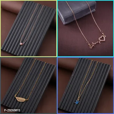 Delfa Combo Of 4 Necklaces Chain For Girls And Womens