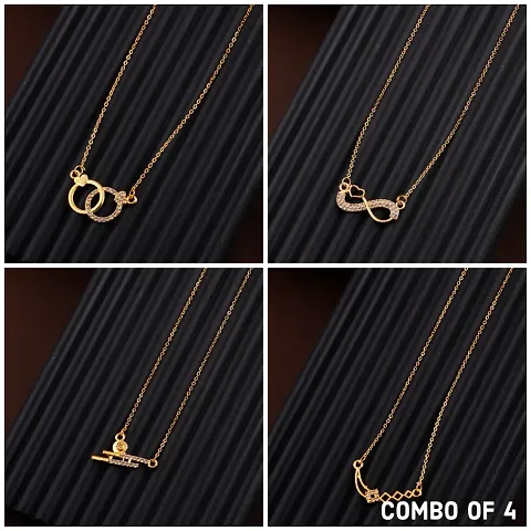 Exclusive Necklace Chain Combo of 4 For Womens And Girls Designed By Delfa