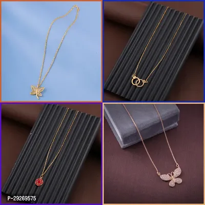 Delfa Combo Of 4 Necklaces Chain For Girls And Womens