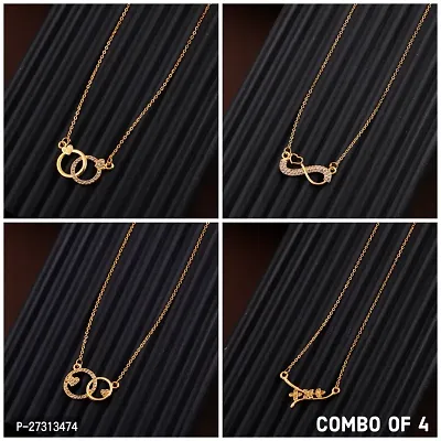 Exclusive Necklace Chain Combo of 4  For Womens And Girls Designed By Delfa