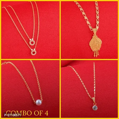 Exclusive Necklace Chain Combo of 4  For Womens And Girls-thumb0