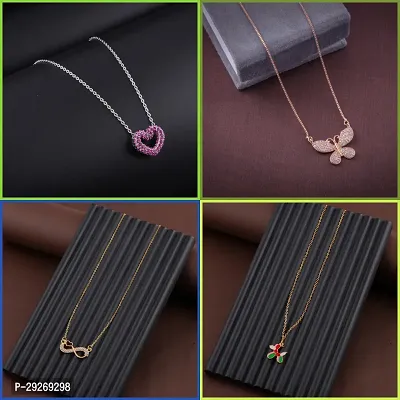 Delfa Combo Of 4 Necklaces Chain For Girls And Womens-thumb0