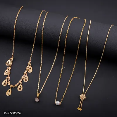 Exclusive Necklace Chain Combo of 4  For Womens And Girls Designed By Delfa