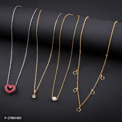 Exclusive Necklace Chain Combo of 4  For Womens And Girls Designed By Delfa-thumb0