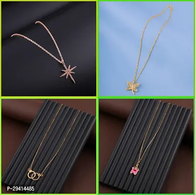 Delfa Combo Of 4 Necklaces Chain For Girls And Womens