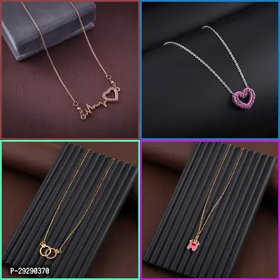 Delfa Combo Of 4 Necklaces Chain For Girls And Womens