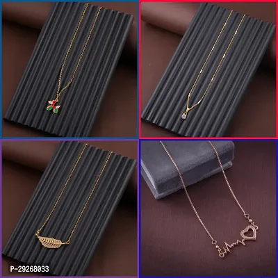 Delfa Combo Of 4 Necklaces Chain For Girls And Womens-thumb0