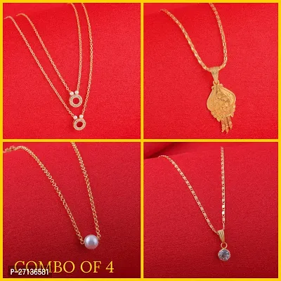 Exclusive Necklace Chain Combo of 4  For Womens And Girls-thumb0