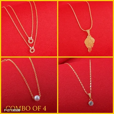 Exclusive Necklace Chain Combo of 4  For Womens And Girls