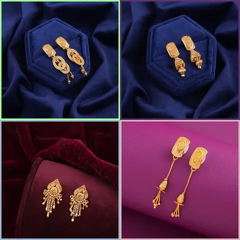 Delfa Combo Of 4 Earrings For Girls And Womens