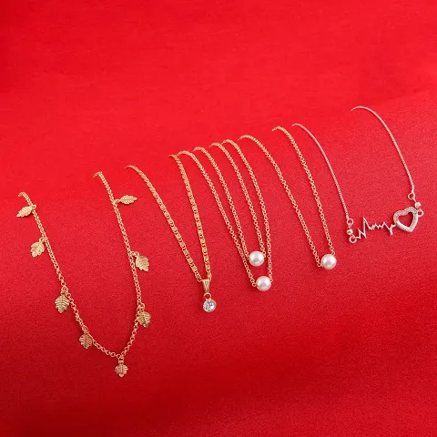 Exclusive Necklace Chain Combo of 5 For Womens And Girls